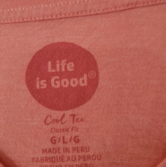 Life Is Good Top Shirt Womens Sz L Orange Ladybug V Neck Long Sleeve Cool Tee - Picture 3 of 4